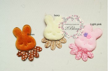 BUNNY Padded Applique (5.8 x 3 cm), Pack of 3